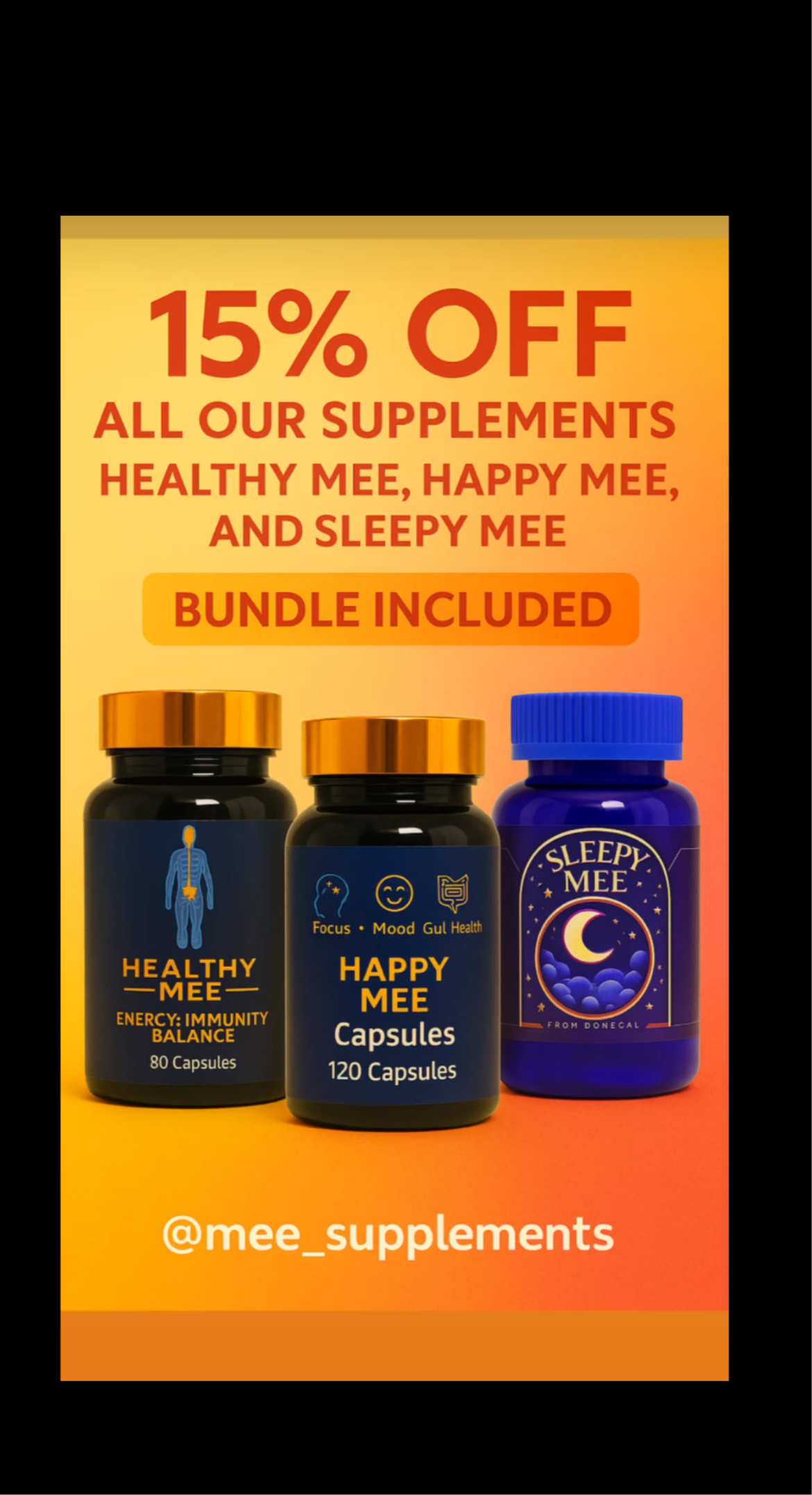 BLACK FRIDAY DEAL BUNDLE 1x Healthy Mee 1x Happy Mee 1x sleepy Mee 1x magnesium oil 
